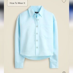 NWT Women's J.Crew Étienne cropped button-up shirt in duchesse satin Sz XS $110